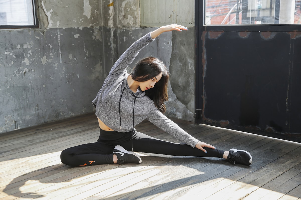 Adult exercising outdoors